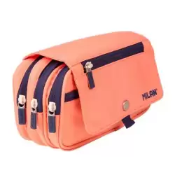 (08149SNCP) MILAN PORTATODO 4 CREMALLERAS CON SOLAPA 1918 ROSA