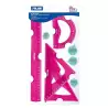 (359801P) MILAN REGLAS FLEX&RESISTANT 30CM ROSA TRANSLUCIDO KIT DE 4 PIEZAS