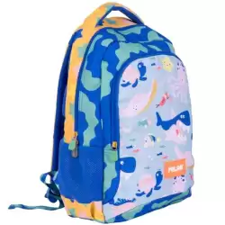(624601BD) MILAN MOCHILA ESCOLAR 2 CREMALLERAS 21L SERIE ESPECIAL BLUE ODYSSEY