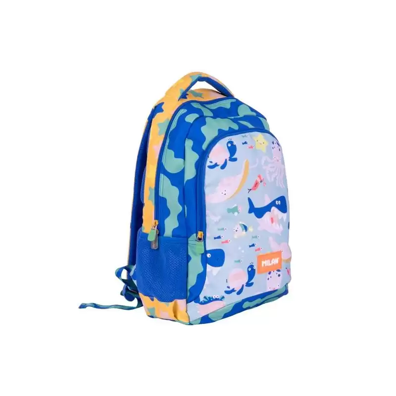 (624601BD) MILAN MOCHILA ESCOLAR 2 CREMALLERAS 21L SERIE ESPECIAL BLUE ODYSSEY