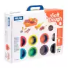 (913308BBQ) MILAN PASTA BLANDA SOFT DOUGH BOTE 59GR COLORES SURTIDOS MALETÍN 8 UD + HERRAMIENTAS BARBACOA