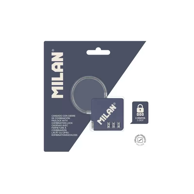 (BWM10533SNCB) MILAN CANDADO TSA CON CIERRE DE COMBINACIÓN COLECCIÓN 430 SINCE 1918 AZUL