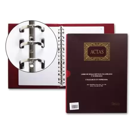 (MR4102) MIQUELRIUS LIBRO DE ACTAS DIN A4 NATURAL 100 HOJAS REMOVIBLES