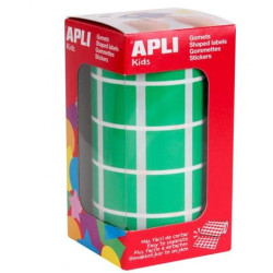 (4878) APLI GOMETS CUADRADOS 20MM ROLLO VERDE -ROLLO 1770 UNIDADES-