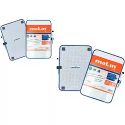(RWB226WB-A4) MOLIN PIZARRA BLANCA MAGNÉTICA DOBLE CARA BLANCA/CUADRICULADA A4 (21X30CM) + ROTULADOR