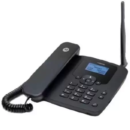 (G96000N18B1AES) MOTOROLA TELEFONO FIJO FW410L CON SIM 4G GSM CON BATERIA AUXILIAR Y FUNCIONA COMOPUNTO DE ACCESO WIFI NEGRO