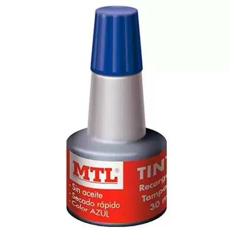 (79535) MTL TINTA DE SELLAR PARA RECARGA DE TAMPONES 30ML AZUL