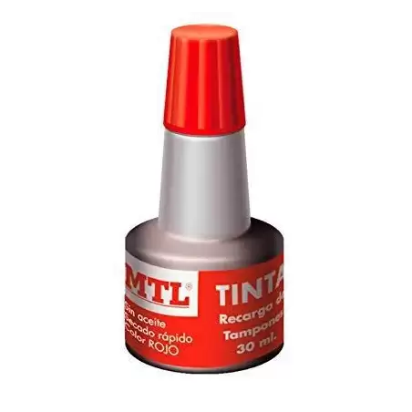(79536) MTL TINTA DE SELLAR PARA RECARGA DE TAMPONES 30ML ROJO