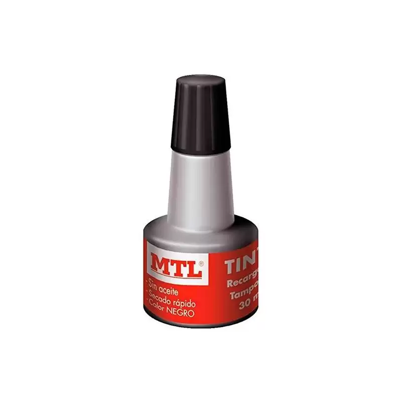 (79537) MTL TINTA DE SELLAR PARA RECARGA DE TAMPONES 30ML NEGRO