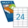 (04703) MULTI-3 ETIQUETAS ADHESIVAS 70X35MM INKJET/LÁSER C/RECTOS 24 X 100H BLANCO