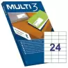 (04704) MULTI-3 ETIQUETAS ADHESIVAS 70X37MM INKJET/LÁSER C/RECTOS 24 X 100H BLANCO