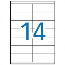 (04709) MULTI-3 ETIQUETAS ADHESIVAS 105X40MM INKJET/LÁSER C/RECTOS 14 X 100H BLANCO