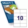(10529) MULTI-3 ETIQUETAS ADHESIVAS 105X57MM INKJET/LÁSER C/RECTOS 10 X 500H BLANCO
