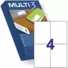 (10531) MULTI-3 ETIQUETAS ADHESIVAS 105X148MM INKJET/LÁSER C/RECTOS 4 X 500H BLANCO