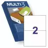 (10532) MULTI-3 ETIQUETAS ADHESIVAS 210X148MM INKJET/LÁSER C/RECTOS 2 X 500H BLANCO