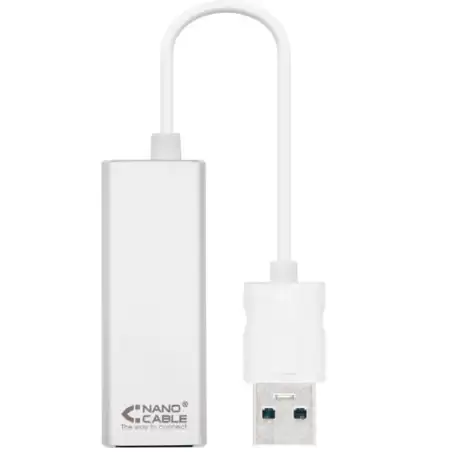(10.03.0401) NANOCABLE CONVERSOR USB 3.0 A ETHERNET GIGABIT 10/100/1000 MBPS BLANCO 15CM
