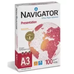 (NAVI100  A3) NAVIGATOR PAPEL FOTOCOPIADORA DIN A3 100GR PAQUETE DE 500 HOJAS BLANCO