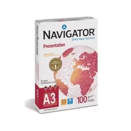 (NAVI100  A3) NAVIGATOR PAPEL FOTOCOPIADORA DIN A3 100GR PAQUETE DE 500 HOJAS BLANCO