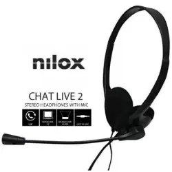 (NXCM0000004) NILOX AURICULARES MICRÓFONO CHAT LIVE 2 C/ CABLE JACK 3.5MM NEGRO