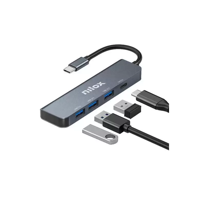 (NXHUBUSBC04) NILOX HUB 4 PUERTOS USB-C A 3XUSB 3.0 X 1XUSBC