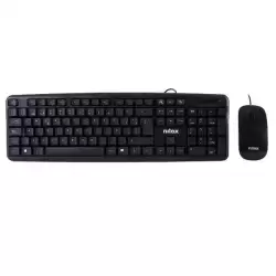 (NXKME000004) NILOX COMBO TECLADO + RATÓN FLAT CABLE USB NEGRO