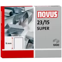 (042-0044) NOVUS GRAPAS SUPER 23/15 PARA GRAPADORAS DE GRUESOS CAJA 1000 UD