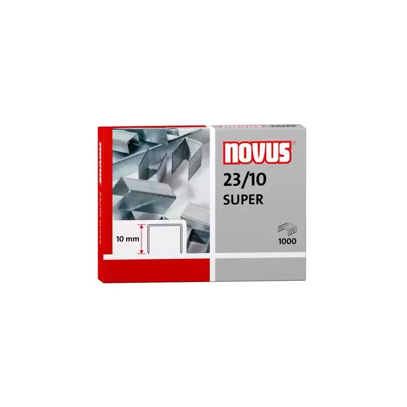 (042-0531) NOVUS GRAPAS 23/10 SUPER PARA GRAPADORAS DE GRUESOS CAJA 1000 UD