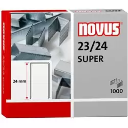 (042-0644) NOVUS GRAPAS SUPER 23/24 PARA GRAPADORAS DE GRUESOS CAJA 1000 UD