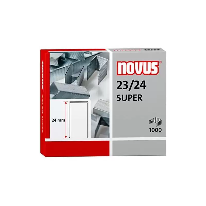 (042-0644) NOVUS GRAPAS SUPER 23/24 PARA GRAPADORAS DE GRUESOS CAJA 1000 UD