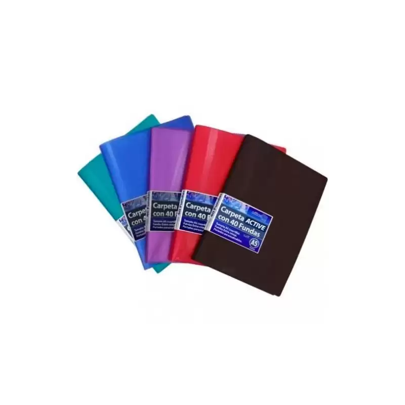 (17415) OFFICE BOX CARPETA 40 FUNDAS A5 ACTIVE PERSONALIZABLES TAPAS FLEXIBLES COLORES SUPRA