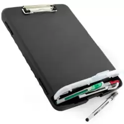 (9568) OFFICE BOX SOPORTE CAJA PORTADOCUMENTOS CON PINZA 36X25X3CM PLÁSTICO RECICLABLE NEGRO