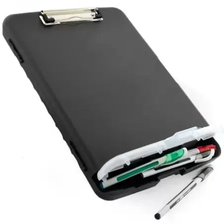 (9568) OFFICE BOX SOPORTE CAJA PORTADOCUMENTOS CON PINZA 36X25X3CM PLÁSTICO RECICLABLE NEGRO