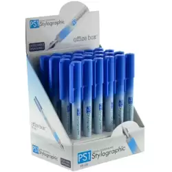 (PS128) OFFICE BOX PLUMA ESTILOGRÁFICA PS1 DESECHABLE TINTA AZUL EXPOSITOR 24 UD