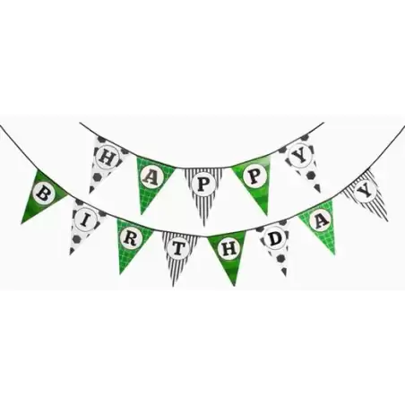 (102-1027) OH YEAH GUIRNALDA BANDERINES HAPPY BIRTHDAY FÚTBOL 5M