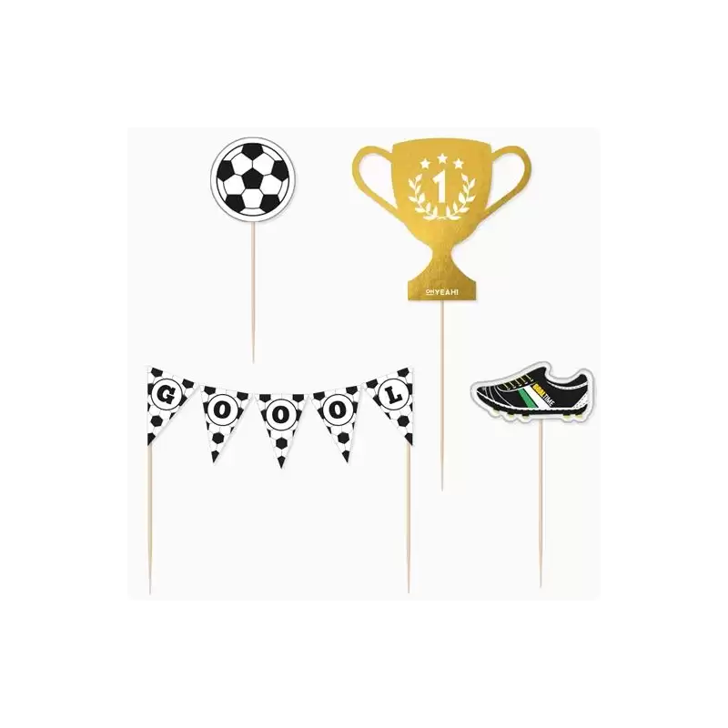 (104-1003) OH YEAH TOPPERS DECORACIÓN TARTA FÚTBOL PACK DE 4U