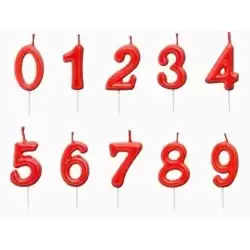 (121-1332) OH YEAH VELA 5CM NÚMERO 7 ROJO