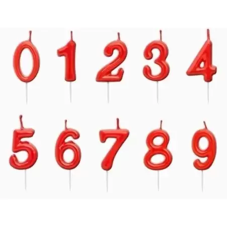 (121-1332) OH YEAH VELA 5CM NÚMERO 7 ROJO