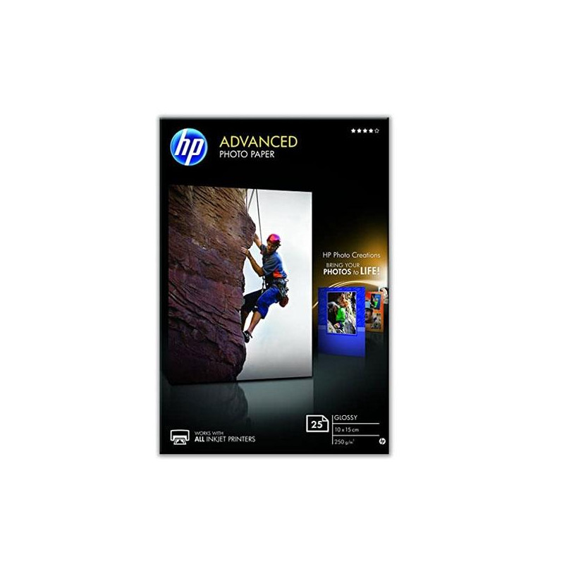 (Q8691A) HP PAPEL FOTOGRÁFICO SATINADO 25 HOJAS /10 X 15 CM SIN BORDES