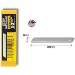 (AB-SOL50) OLFA REPUESTO CUTTER 9MM CUCHILLA NO FRACTURABLE ESTUCHE 50 UD