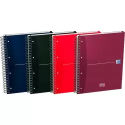 (100104738) OXFORD CUADERNO OFFICE ESSENTIALS EUROPEANBOOK 4 MICROPERFORADO 120H A4+ 5X5 C/SEPARADORES T/EXTRADURAS C/SURTIDOS