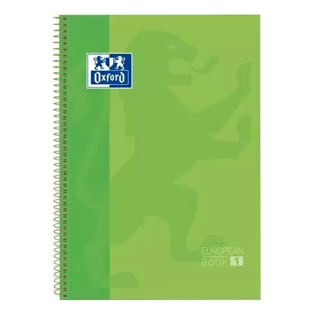 (100430199) OXFORD CUADERNO CLASSIC EUROPEANBOOK 1 WRITE&ERASE 80H A4+ 5X5MM MICROPERFORADO T/EXTRADURA VERDE MANZANA