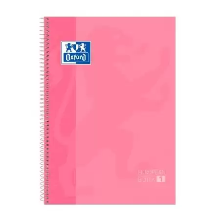 (400040984) OXFORD CUADERNO CLASSIC EUROPEANBOOK 1 WRITE&ERASE 80H A4+ 5X5MM MICROPERFORADO T/EXTRADURA ROSA CHICLE