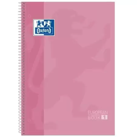 (400078124) OXFORD CUADERNO CLASSIC EUROPEANBOOK 1 WRITE&ERASE 80H A4+ 1 LINEA MICROPERFORADO T/EXTRADURA -PACK 5 UD- ROSA CH...