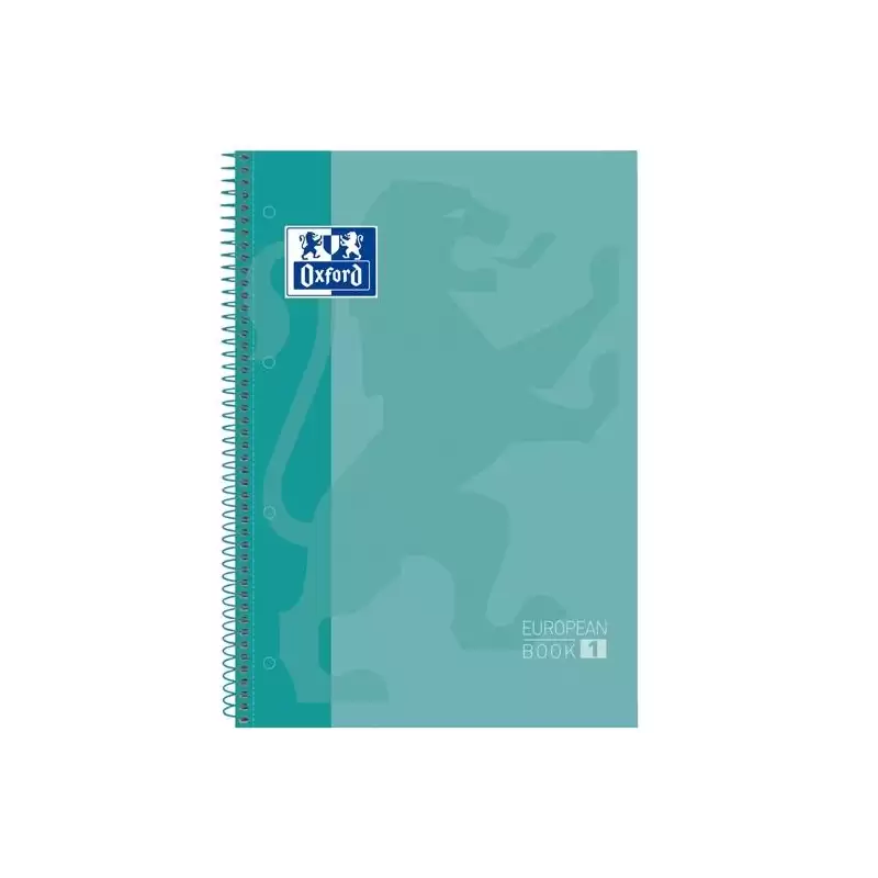 (400078125) OXFORD CUADERNO CLASSIC EUROPEANBOOK 1 WRITE&ERASE 80H A4+ 1 LINEA MICROPERFORADO T/EXTRADURA PACK 5 UD ICE MINT