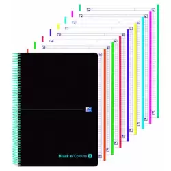 (400088489) OXFORD CUADERNO BLACK N´COLOURS EUROPEANBOOK 8 MICROPERFORADO 160H A4+ 5X5 T/PLÁSTICO NEGRO