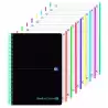 (400088489) OXFORD CUADERNO BLACK N´COLOURS EUROPEANBOOK 8 MICROPERFORADO 160H A4+ 5X5 T/PLÁSTICO NEGRO