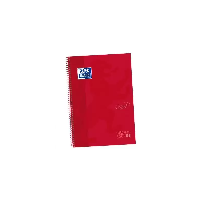 (400106997) OXFORD CUADERNO TOUCH EUROPEANBOOK 1 WRITE&ERASE 80H A4+ 5X5MM MICROPERFORADO TAPA EXTRADURA CARMÍN