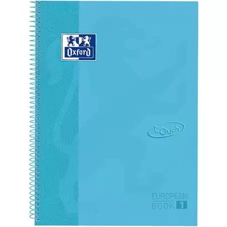 (400107010) OXFORD CUADERNO EUROPEANBOOK 1 TOUCH WRITE&ERASE 80H A4+ 5X5MM MICROPERFORADO T/EXTRADURA AZUL PASTEL