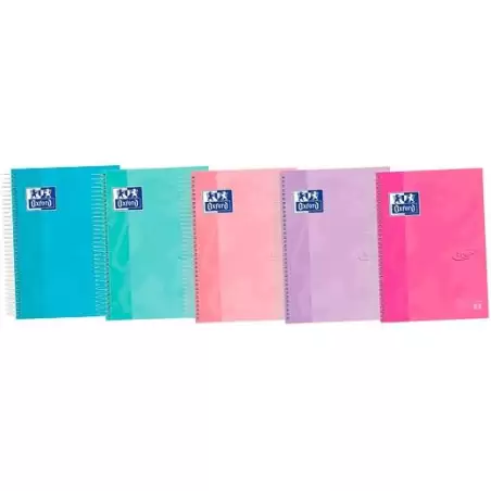 (400133561) OXFORD CUADERNO TOUCH EUROPENANBOOK 4 MICROPERFORADO 120H A5+ 5X5MM TAPA EXTRADURA C/SURTIDOS PASTEL