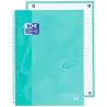 (400138326) OXFORD CUADERNO TOUCH EUROPEANBOOK 1 WRITE&ERASE 80H A4+ 1 LÍNEA MICROPERFORADO T/EXTRADURA PACK 5 UD ICE MINT PA...